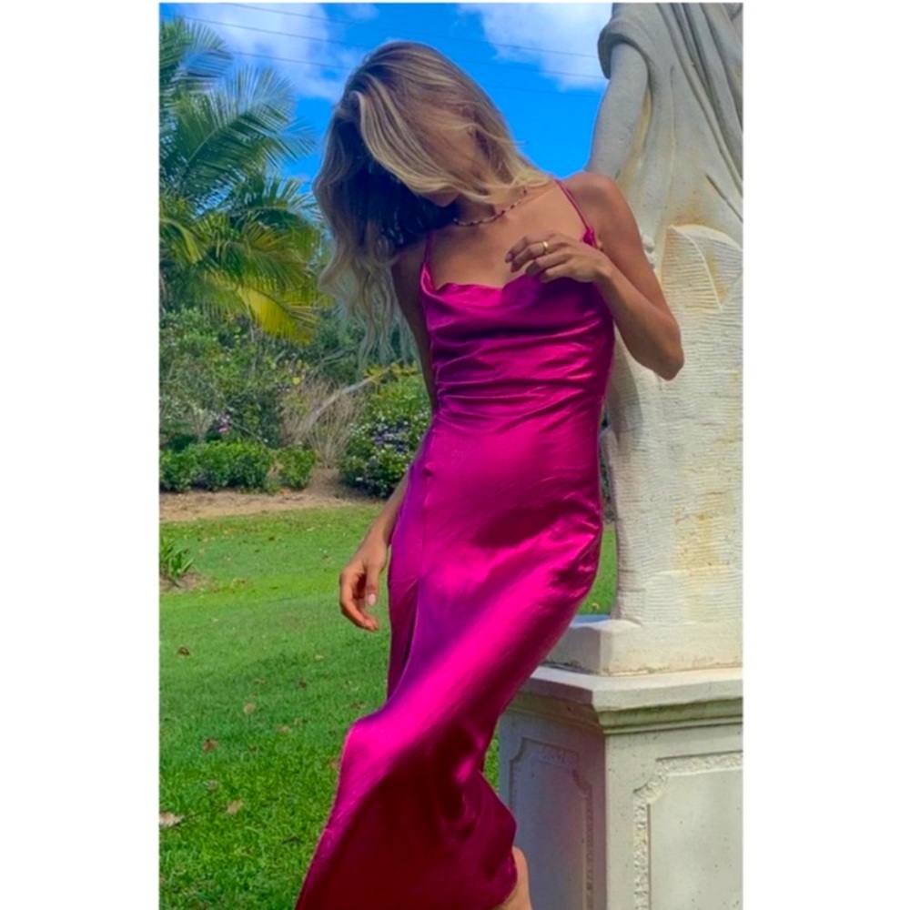 LIONESS Princess Polly Magenta Midi Dress